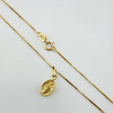Set Cadena y Dije Veneciana + Virgen Milagrosa 1.3gr / 45cm / 0.6mm Oro Amarillo 18K (Oferta)