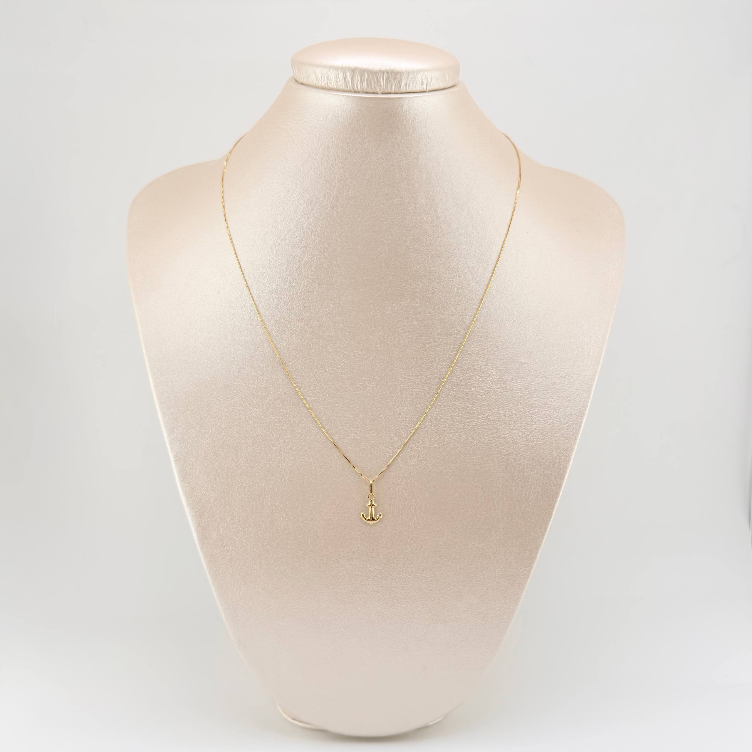 Set Cadena y Dije Veneciana + Ancla 1.2gr / 45cm / 0.6mm Oro Amarillo 18K (Oferta)