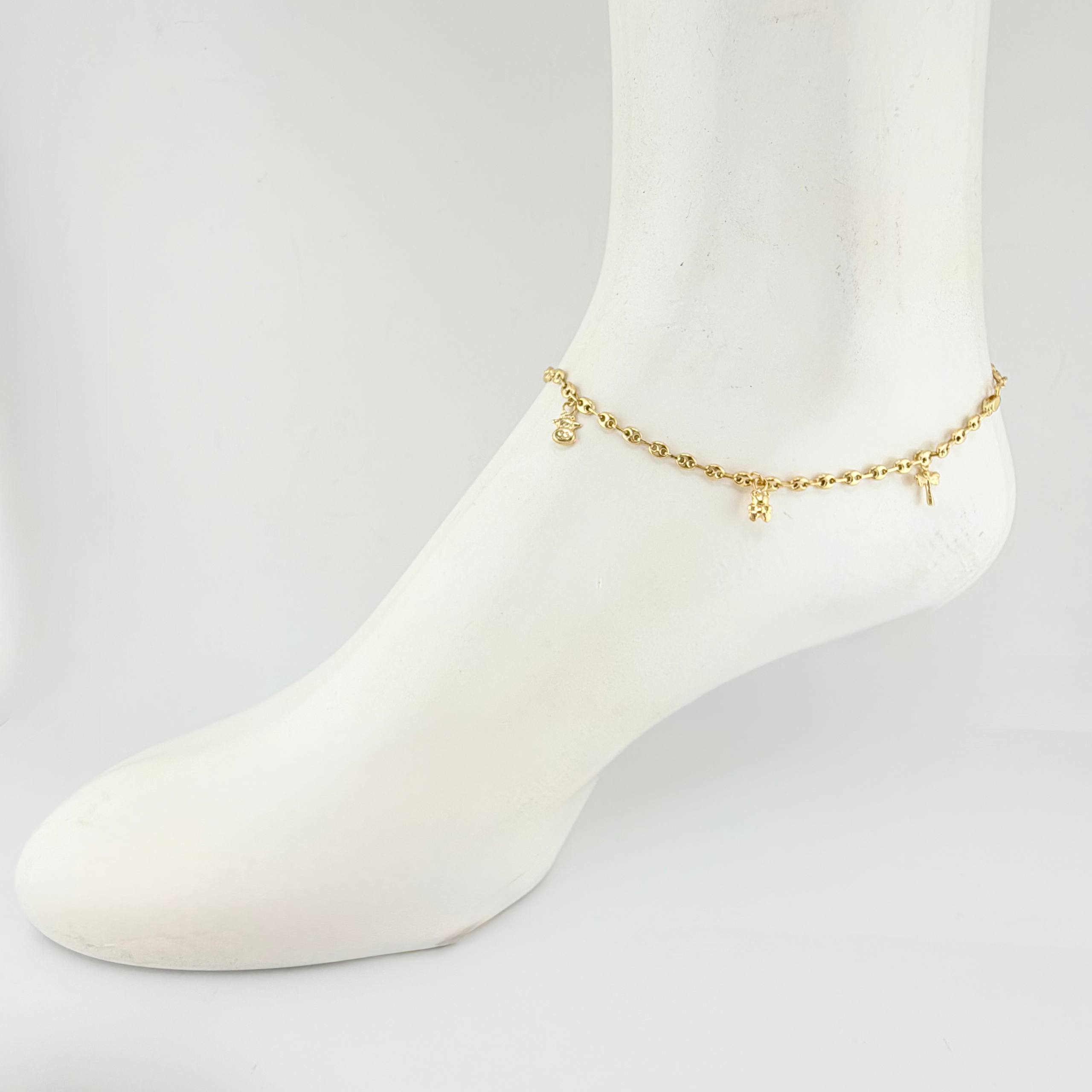 Tobillera GC Dijes 4.3gr / 27cm / 3.1mm Oro Amarillo 18K