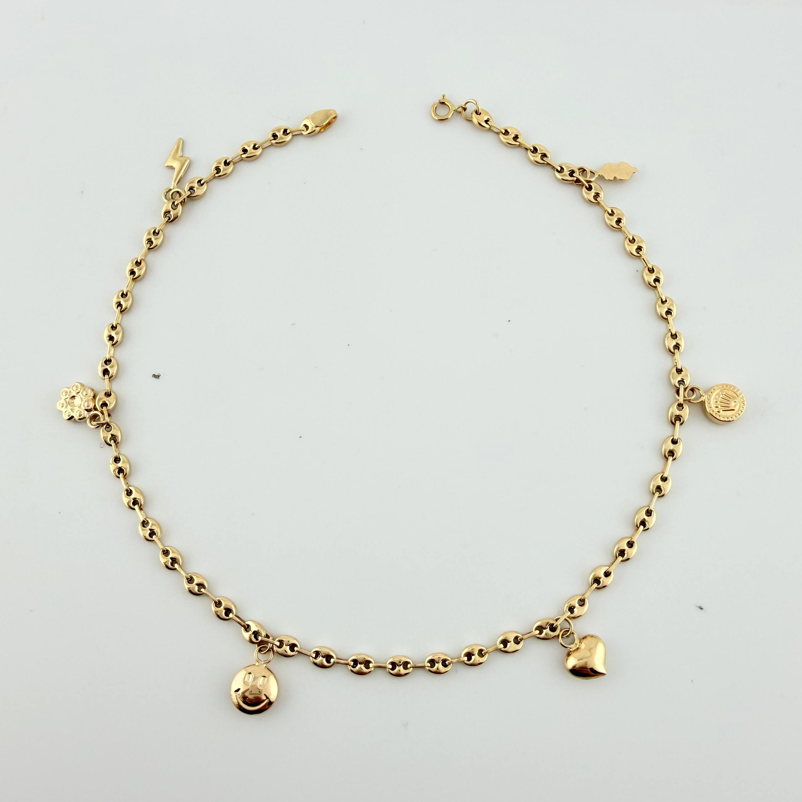 Tobillera GC Dijes 4.45gr / 27cm / 3.1mm Oro Amarillo 18K