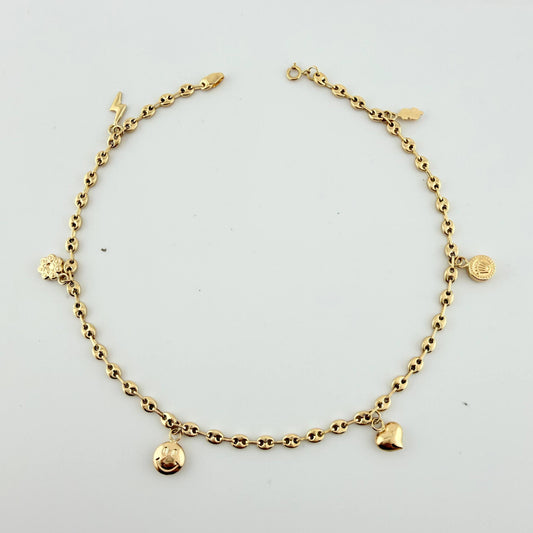 Tobillera GC Dijes 4.45gr / 27cm / 3.1mm Oro Amarillo 18K