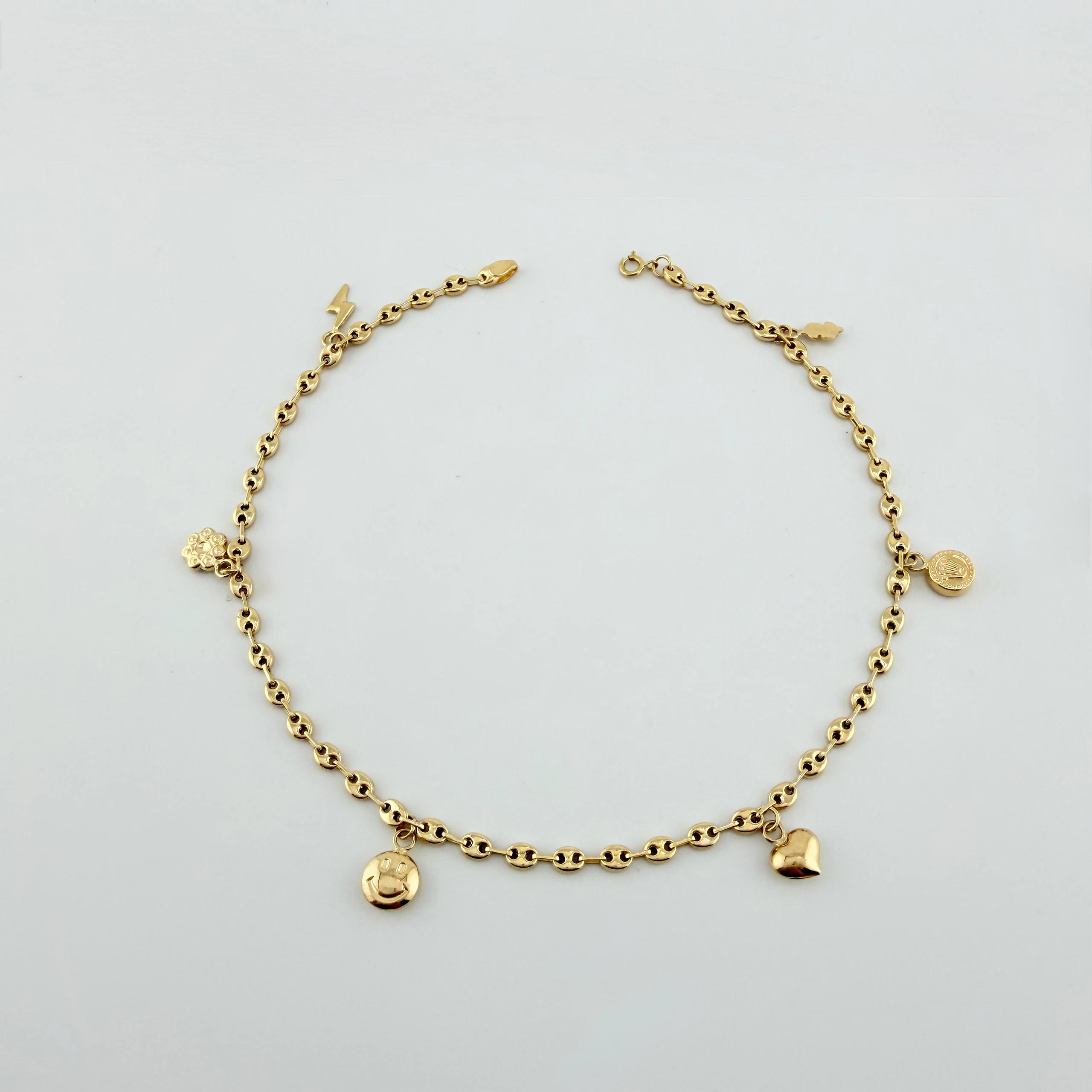Tobillera GC Dijes 4.45gr / 27cm / 3.1mm Oro Amarillo 18K