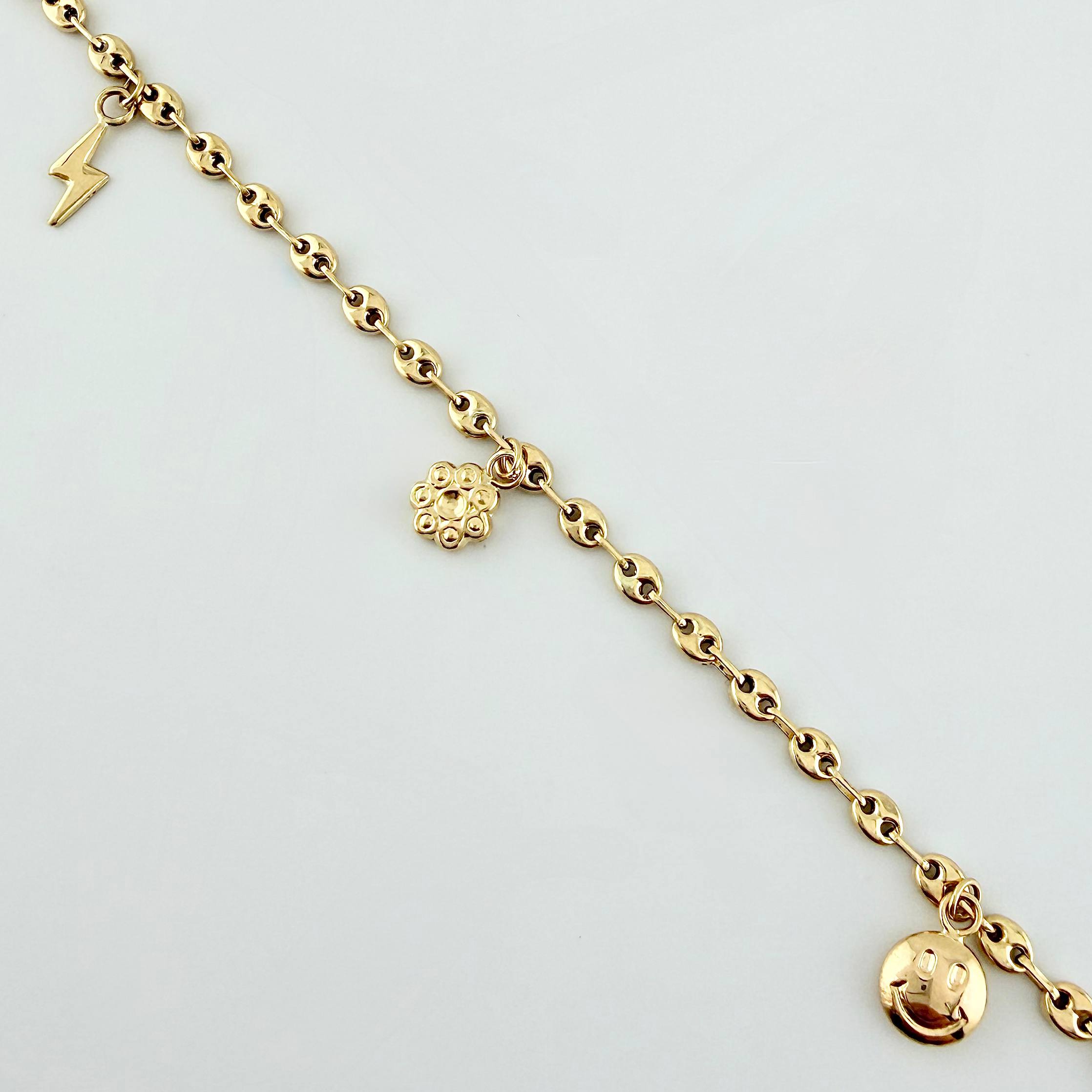 Tobillera GC Dijes 4.45gr / 27cm / 3.1mm Oro Amarillo 18K