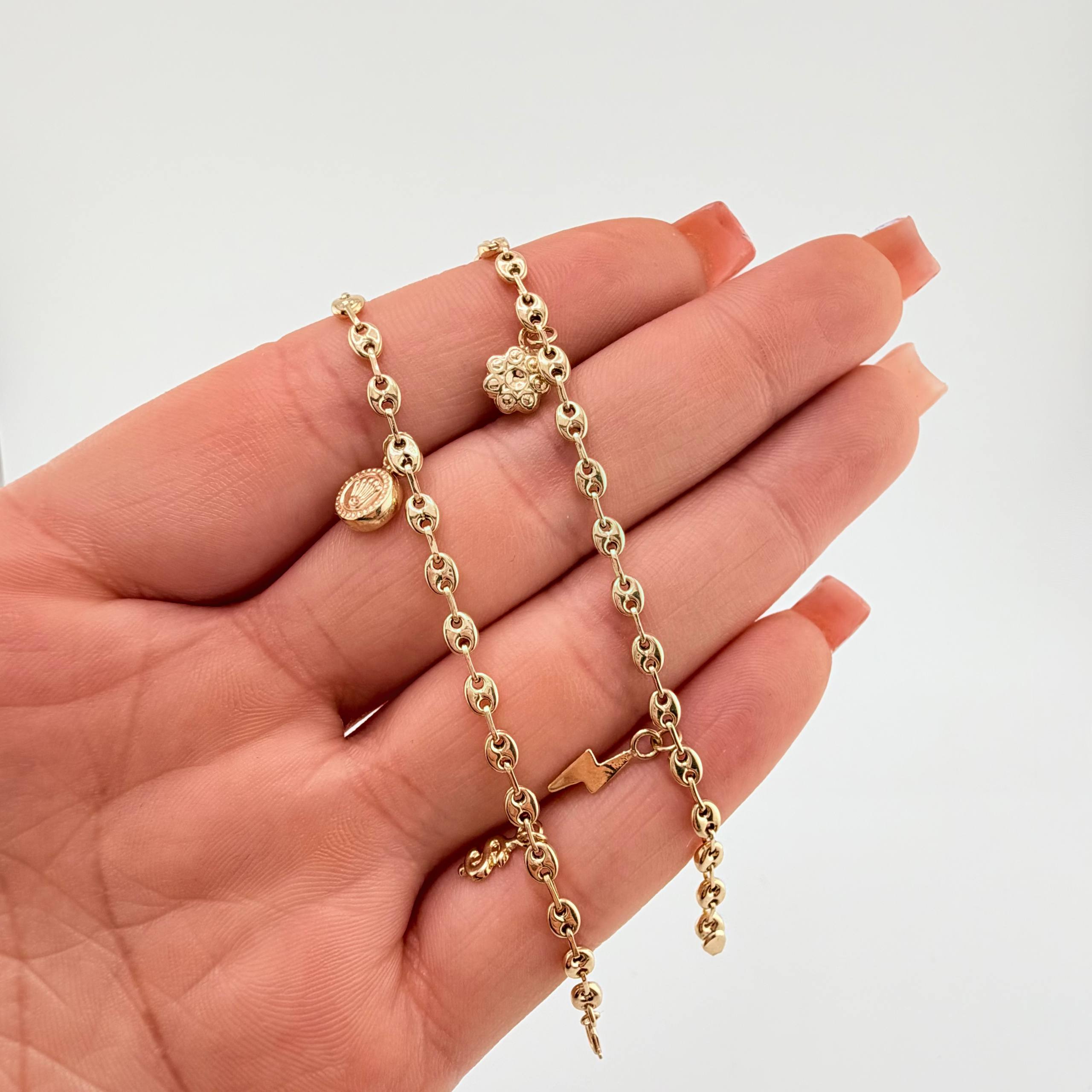 Tobillera GC Dijes 4.45gr / 27cm / 3.1mm Oro Amarillo 18K