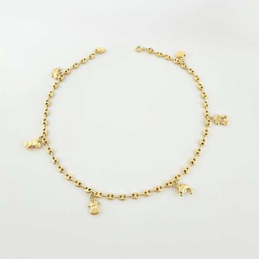 Tobillera GC Dijes 4.35gr / 26cm / 3.1mm Oro Amarillo 18K