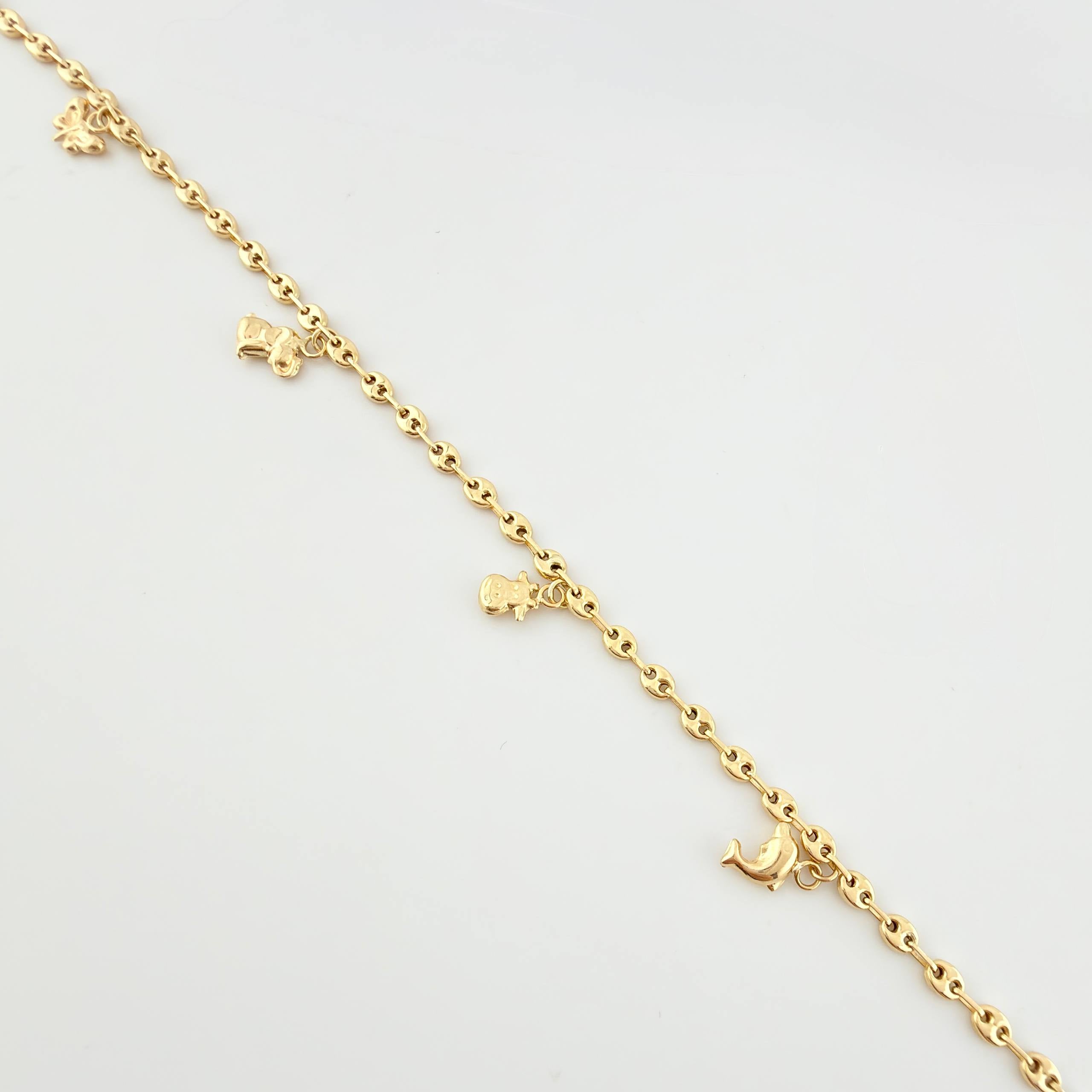 Tobillera GC Dijes 4.35gr / 26cm / 3.1mm Oro Amarillo 18K