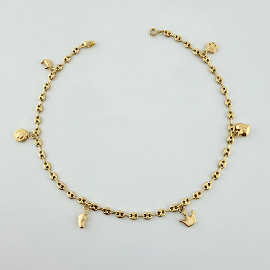 Tobillera GC Dijes 4.13gr / 25cm / 3.1mm Oro Amarillo 18K