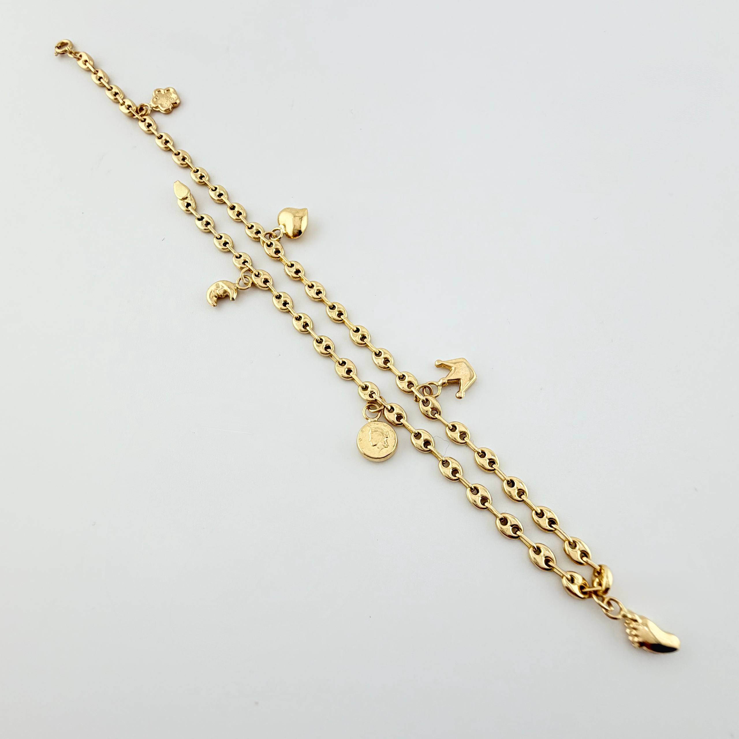 Tobillera GC Dijes 4.13gr / 25cm / 3.1mm Oro Amarillo 18K