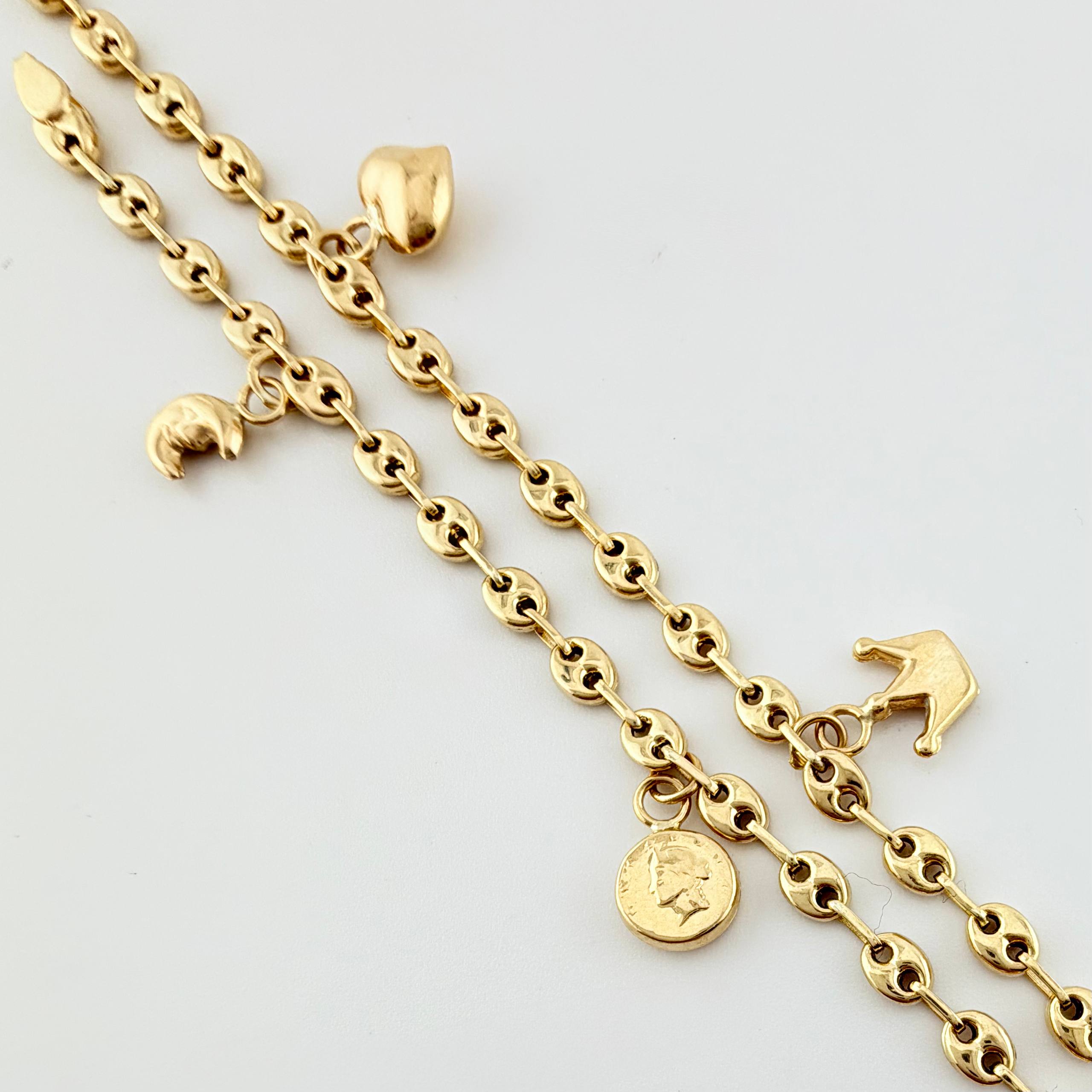 Tobillera GC Dijes 4.13gr / 25cm / 3.1mm Oro Amarillo 18K