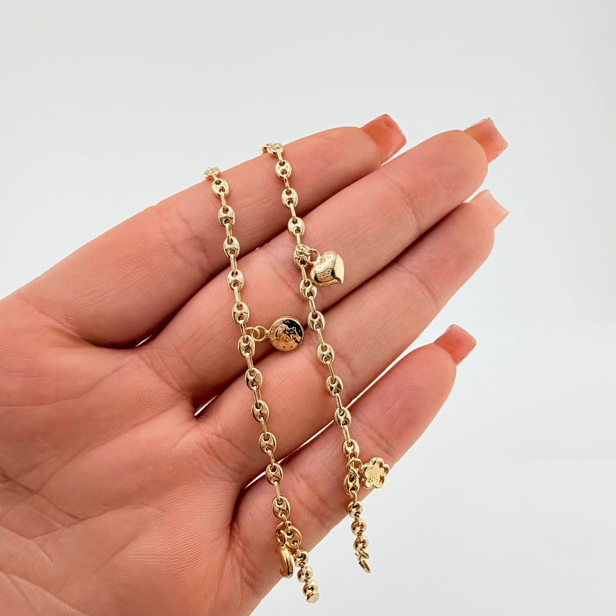 Tobillera GC Dijes 4.13gr / 25cm / 3.1mm Oro Amarillo 18K