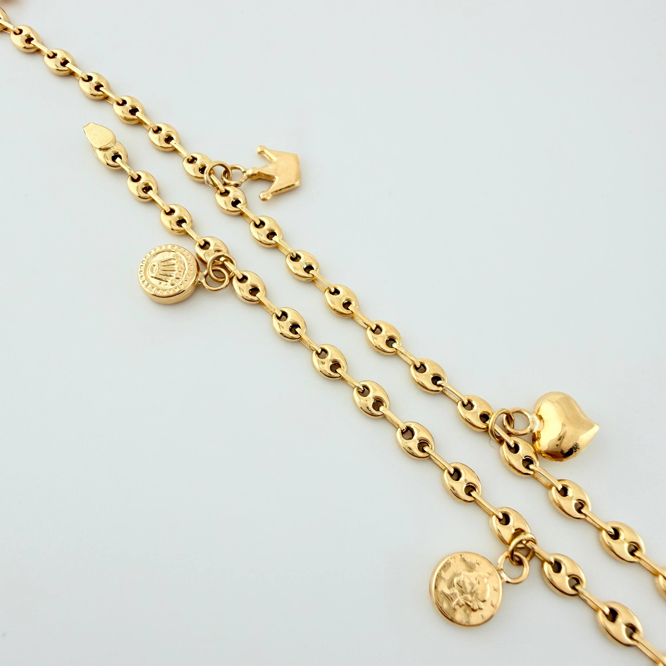 Tobillera GC Dijes 4.5gr / 26cm / 3.1mm Oro Amarillo 18K
