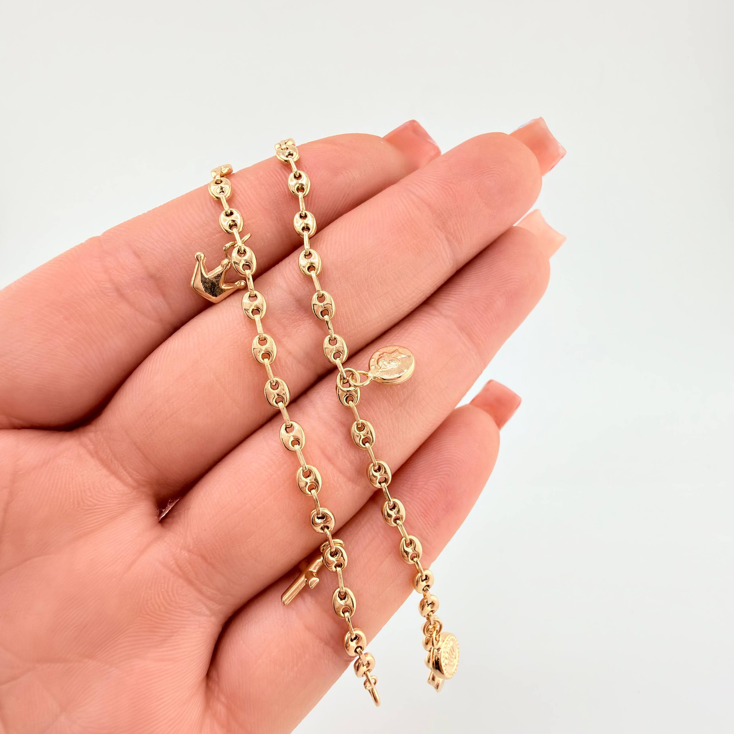 Tobillera GC Dijes 4.5gr / 26cm / 3.1mm Oro Amarillo 18K