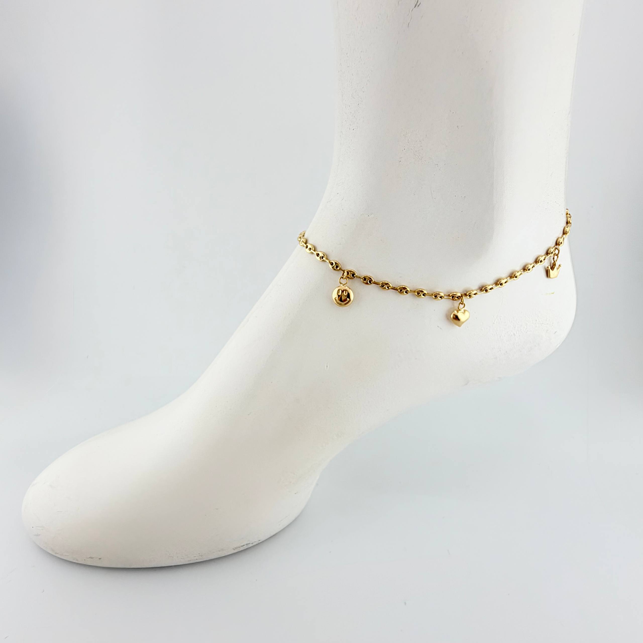 Tobillera GC Dijes 4.5gr / 26cm / 3.1mm Oro Amarillo 18K