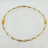 Pulso Aro Trenzado 3.95gr / 19cm / 3mm Dos Oros Amarillo Blanco +4 18K ©