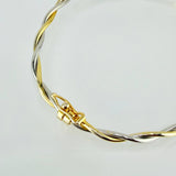 Pulso Aro Trenzado 3.95gr / 19cm / 3mm Dos Oros Amarillo Blanco +4 18K ©