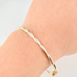 Pulso Aro Trenzado 3.95gr / 19cm / 3mm Dos Oros Amarillo Blanco +4 18K ©