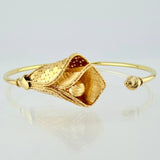 Pulso Aro Flor Campana 7.05gr / 18cm / 2mm Oro Amarillo +4 18K ©