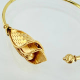 Pulso Aro Flor Campana 7.05gr / 18cm / 2mm Oro Amarillo +4 18K ©