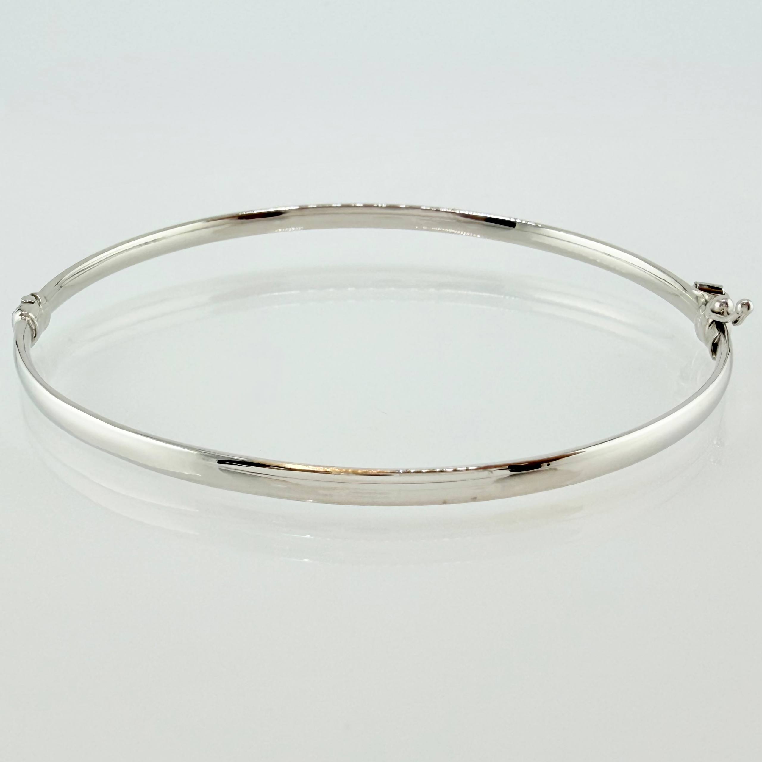 Pulso Aro Liso 3.25gr / 18cm / 3.1mm Oro Blanco +4 18K ©