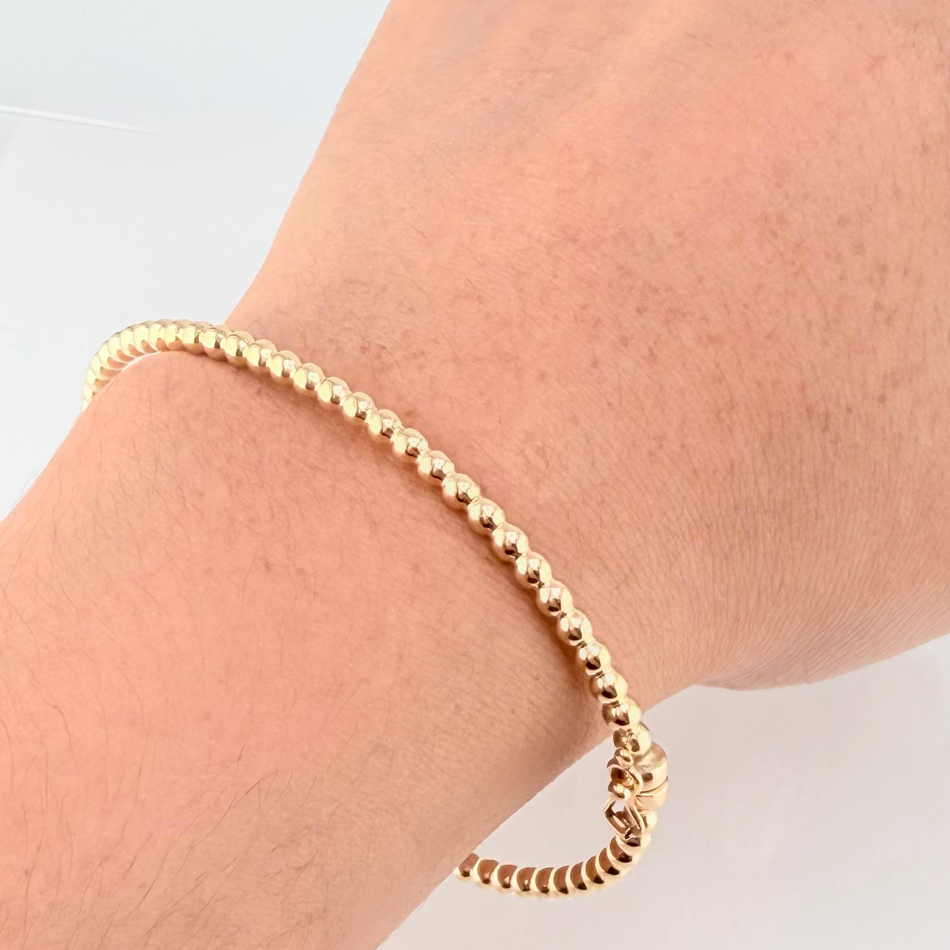 Pulso Aro Bolas 4.8gr / 18cm / 3mm Oro Amarillo +4 18K ©