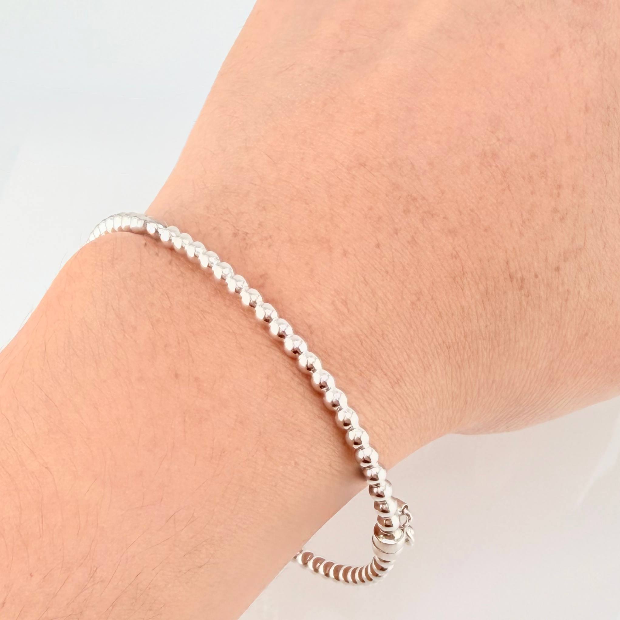 Pulso Aro Bolas 5.2gr / 18cm / 3mm Oro Blanco +4 18K ©