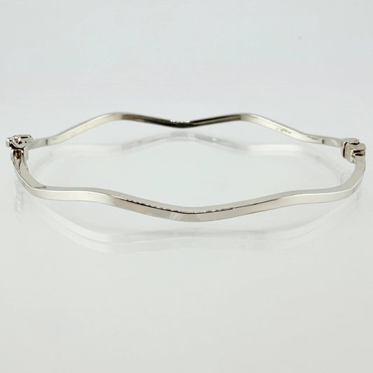 Pulso Aro Liso Ondulado 2.85gr / 18cm / 2mm Oro Blanco +4 18K ©