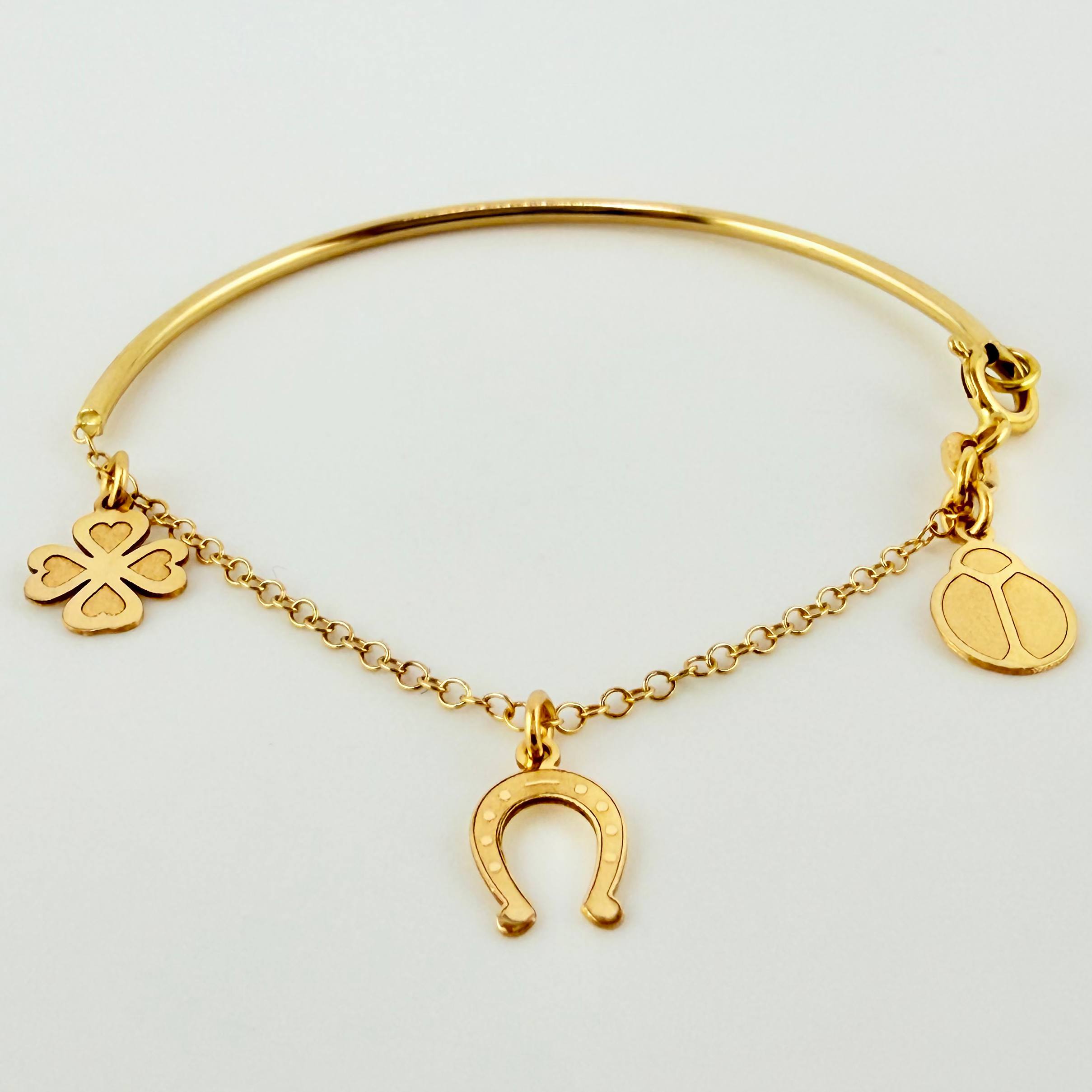 Pulso Charms 1.95gr / 12cm / 1.4mm Oro Amarillo +4 18K ©