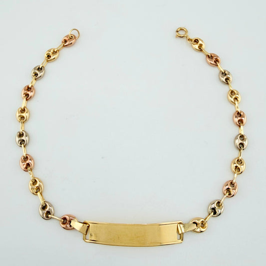 Pulso GC Placa Rectangular 2.65gr / 18cm / 4mm Tres Oros 18K