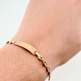 Pulso GC Placa Rectangular 2.65gr / 18cm / 4mm Tres Oros 18K ©