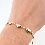 Pulso GC Trio Corazones 2.5gr / 18.5cm / 3.1mm Oro Amarillo 18K ©