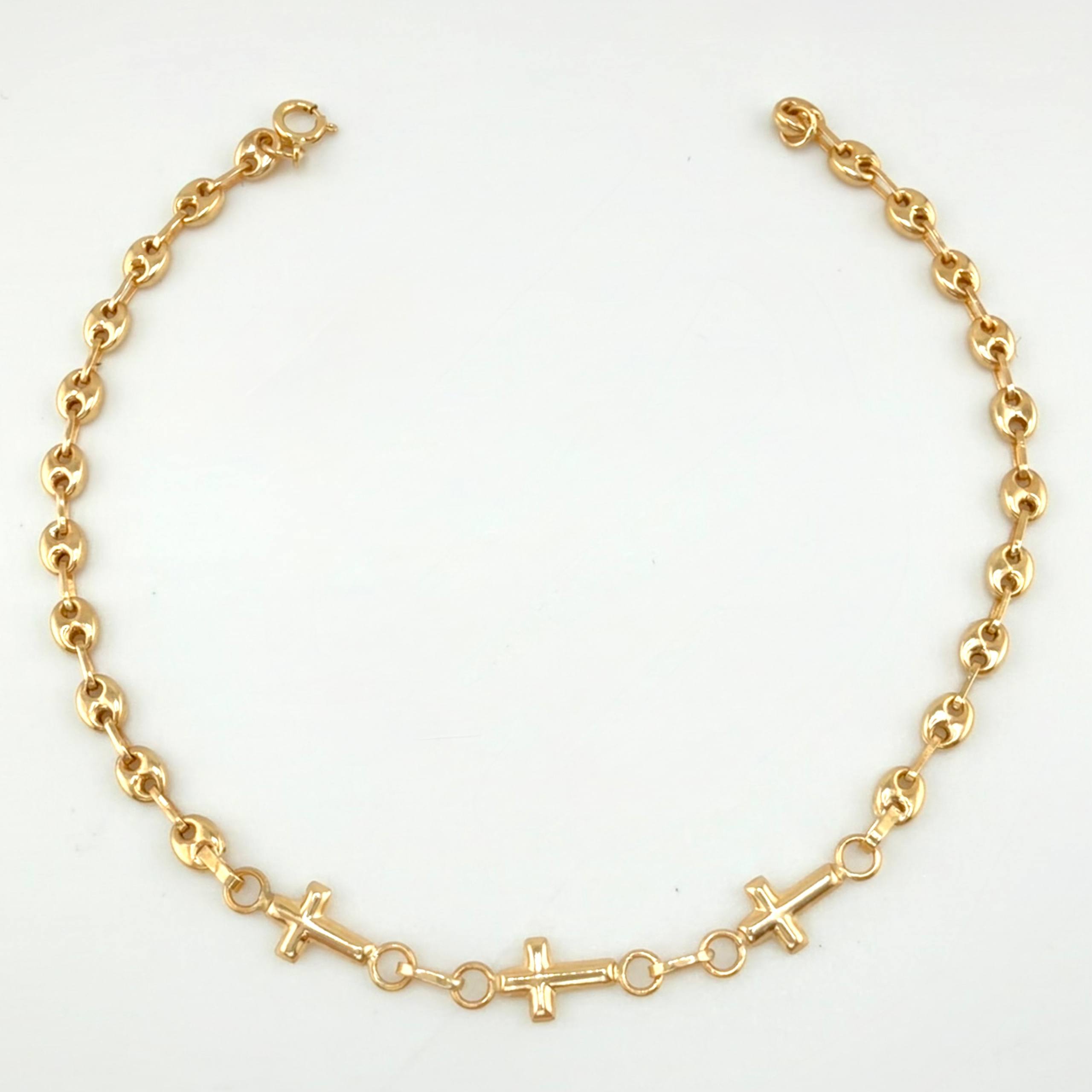 Pulso GC Trio Cruces 2.05gr / 18cm / 3.1mm Oro Amarillo 18K *