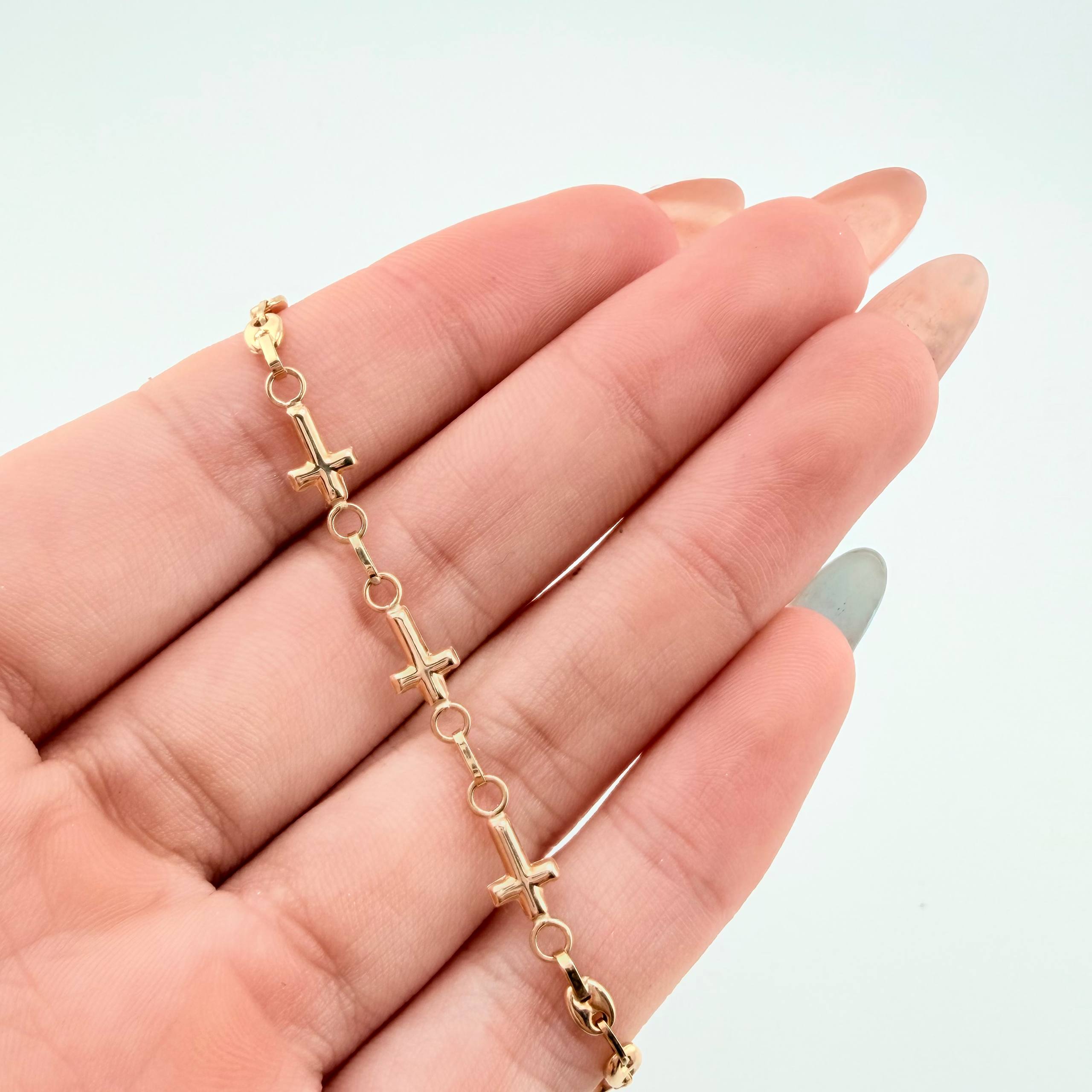 Pulso GC Trio Cruces 2.05gr / 18cm / 3.1mm Oro Amarillo 18K *