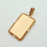 Dije Placa Bordeada 3.6gr / 3.2cm / Oro Amarillo 18K