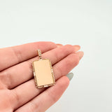 Dije Placa Bordeada 3.6gr / 3.2cm / Oro Amarillo 18K