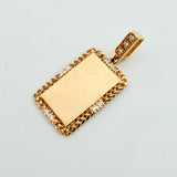 Dije Placa Bordeada 2gr / 2.7cm / Oro Amarillo 18K