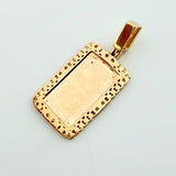 Dije Placa Bordeada 2gr / 2.7cm / Oro Amarillo 18K