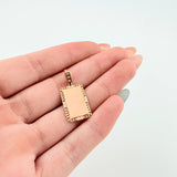Dije Placa Bordeada 2gr / 2.7cm / Oro Amarillo 18K