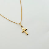 Set Cadena y Dije Veneciana + Cruz Lisa 1.2gr / 45cm / 0.5mm Oro Amarillo 18K (Oferta)