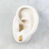 Topos Mano Hamsa Central 1.2gr / 9mm Circones Blancos Oro Amarillo 18K ©