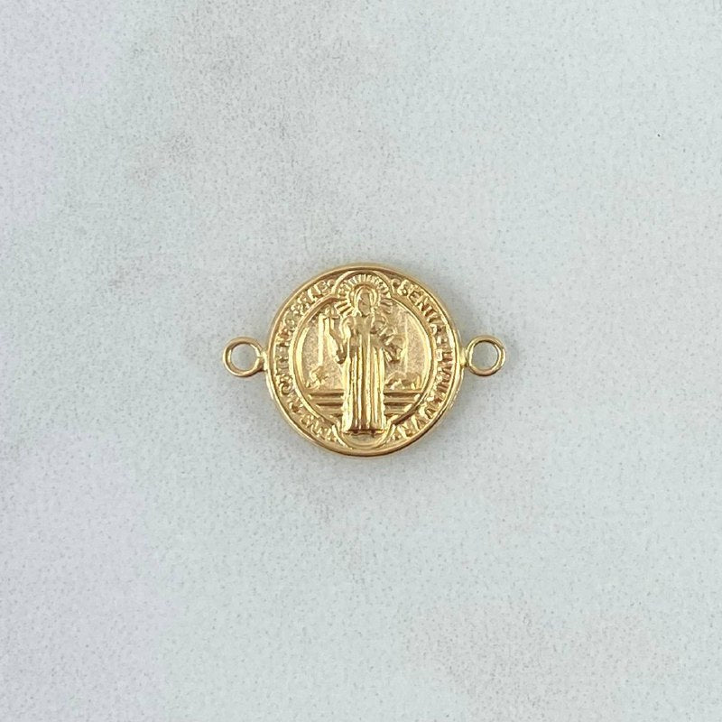 Herraje San Benito 0.45gr / 1cm / Mate-Liso-Circular Oro Amarillo 18K *