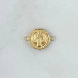 Herraje San Benito 0.45gr / 1cm / Mate-Liso-Circular Oro Amarillo 18K *