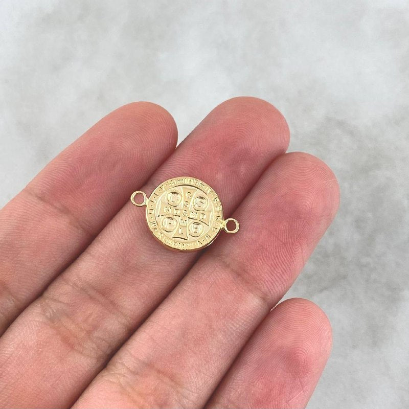 Herraje San Benito 0.85gr / 2cm / Mate-Liso-Circular Oro Amarillo 18K *