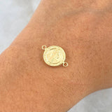 Herraje San Benito 0.85gr / 2cm / Mate-Liso-Circular Oro Amarillo 18K *