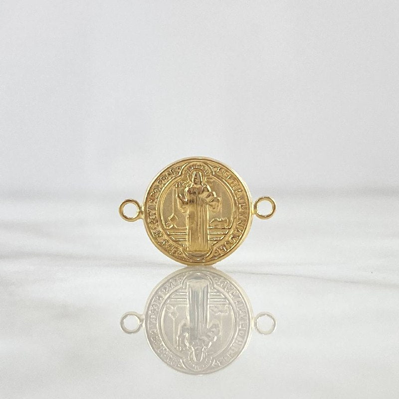 Herraje San Benito 0.4gr / 1cm-Mate-Liso-Circular Oro Amarillo 18K ©