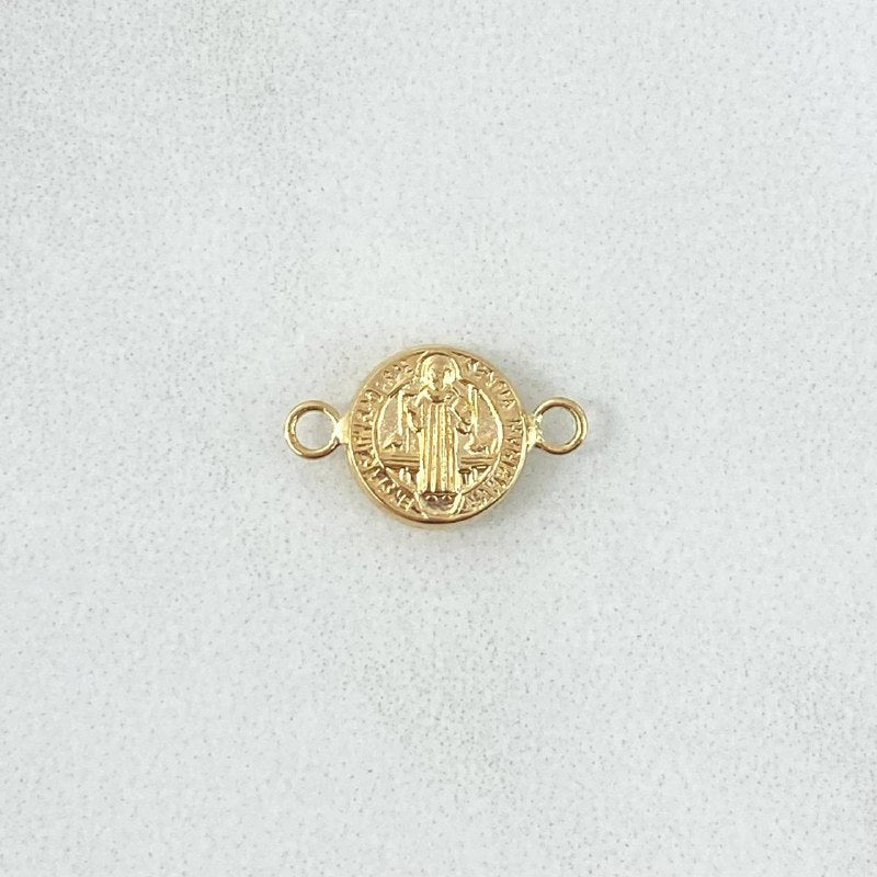 Herraje San Benito 0.4gr / 1cm-Mate-Liso-Circular Oro Amarillo 18K ©