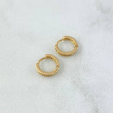 Candongas Carril 1.15gr / 0.8cm / Circones Blancos Oro Amarillo 18K *