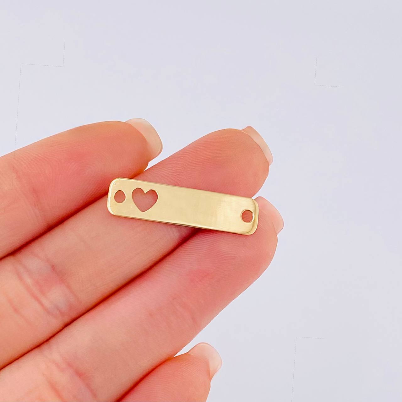 Herraje Placa Corazón 0.8 g / 2.8 cm Oro Amarillo 18K