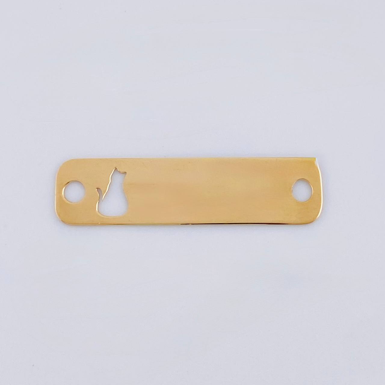 Herraje Placa Gato 0.8 g / 2.7 cm Oro Amarillo 18K