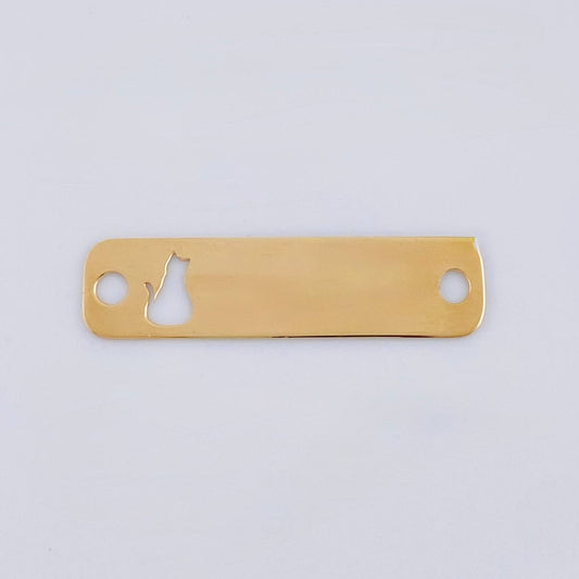 Herraje Placa Gato 0.8 g / 2.8 cm Oro Amarillo 18K