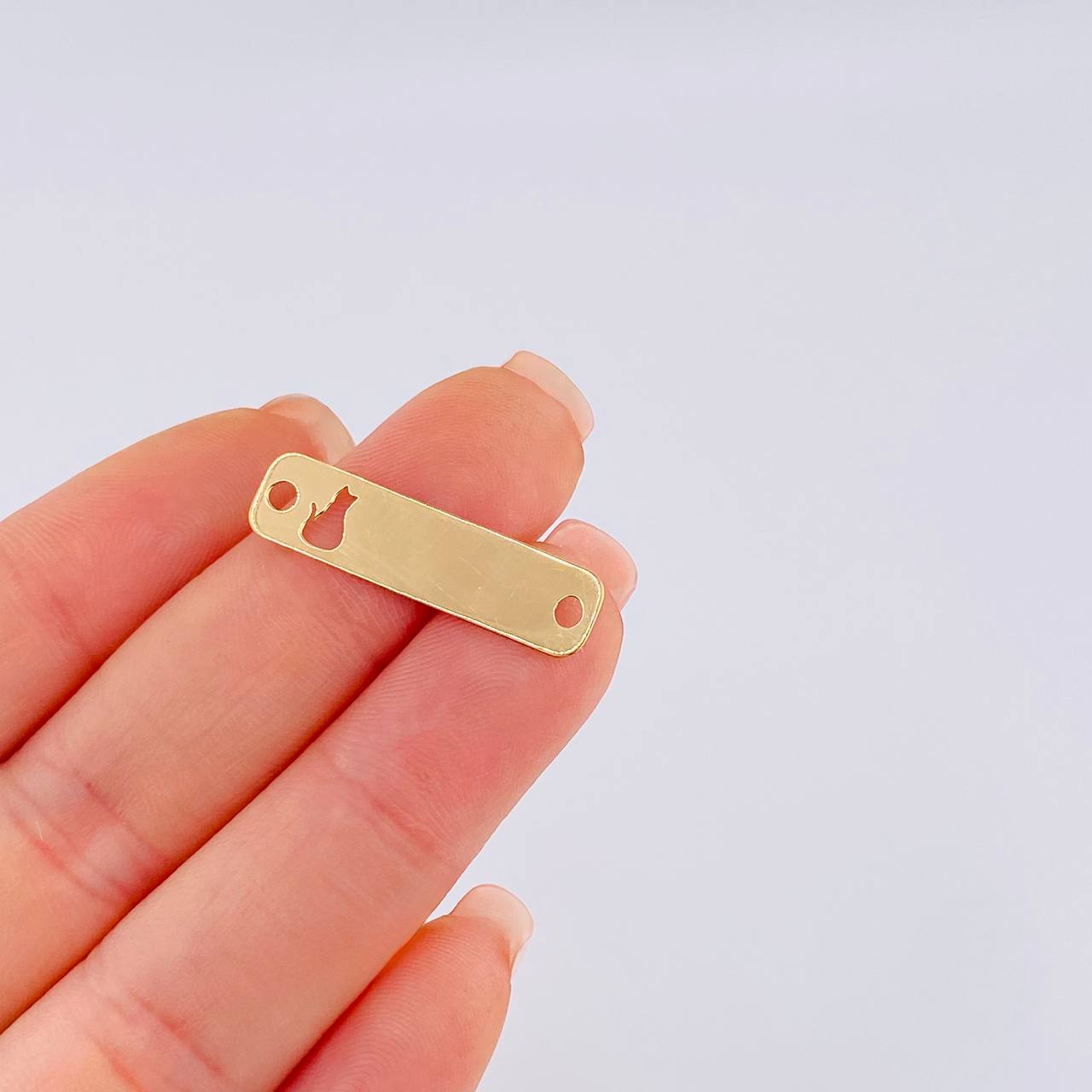Herraje Placa Gato 0.8 g / 2.7 cm Oro Amarillo 18K